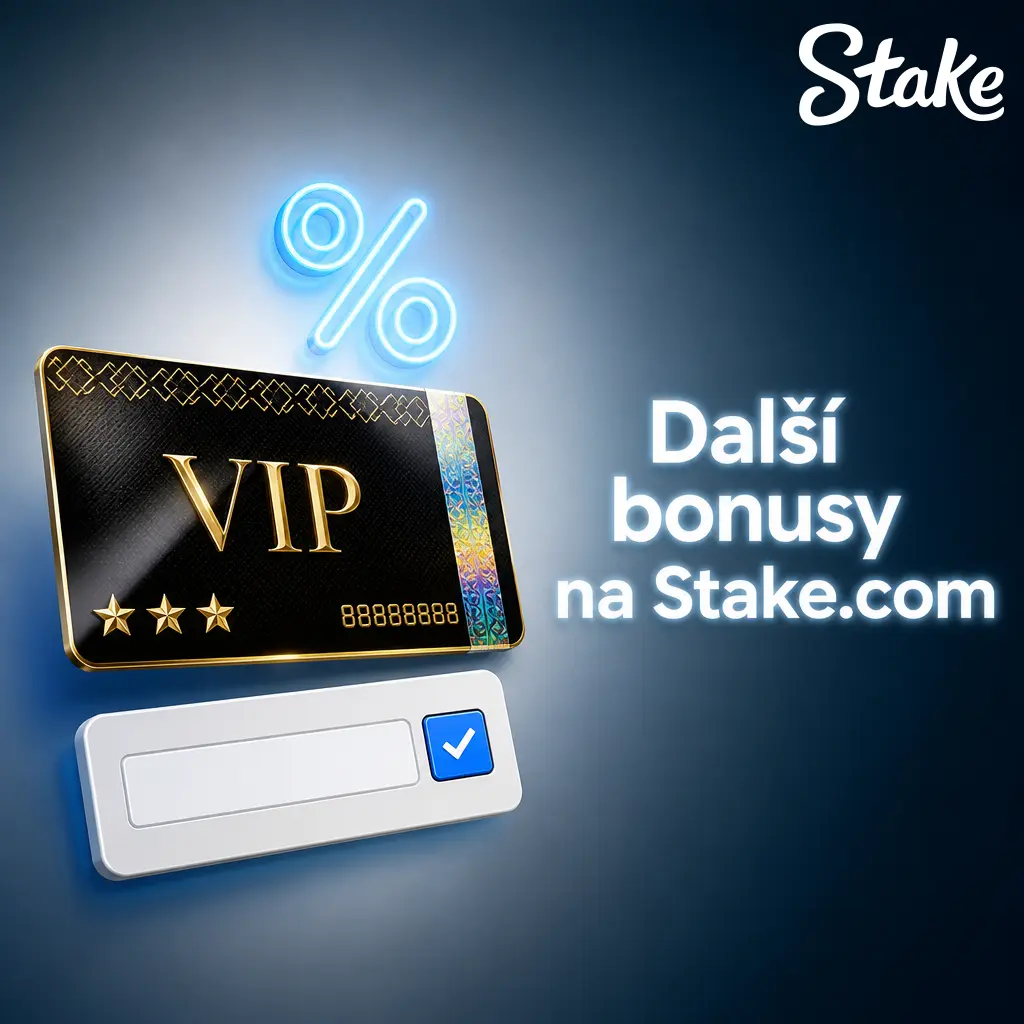 Přehled dalších bonusů na Stake.com: reload bonus, rakeback, VIP Club, Stake Originals Race a sportovní bonusy.