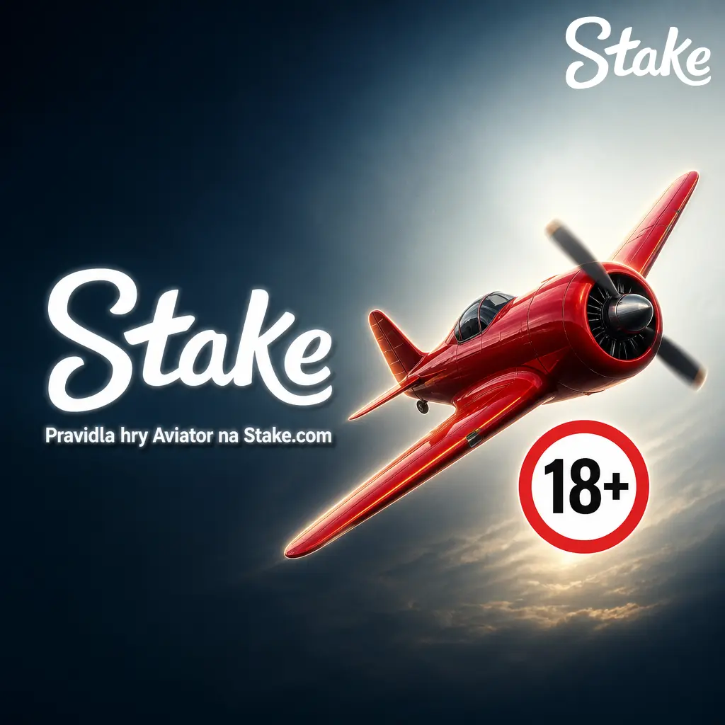 Ilustrace hry Aviator od Spribe na Stake.com – červené letadlo a rostoucí násobitel sázky