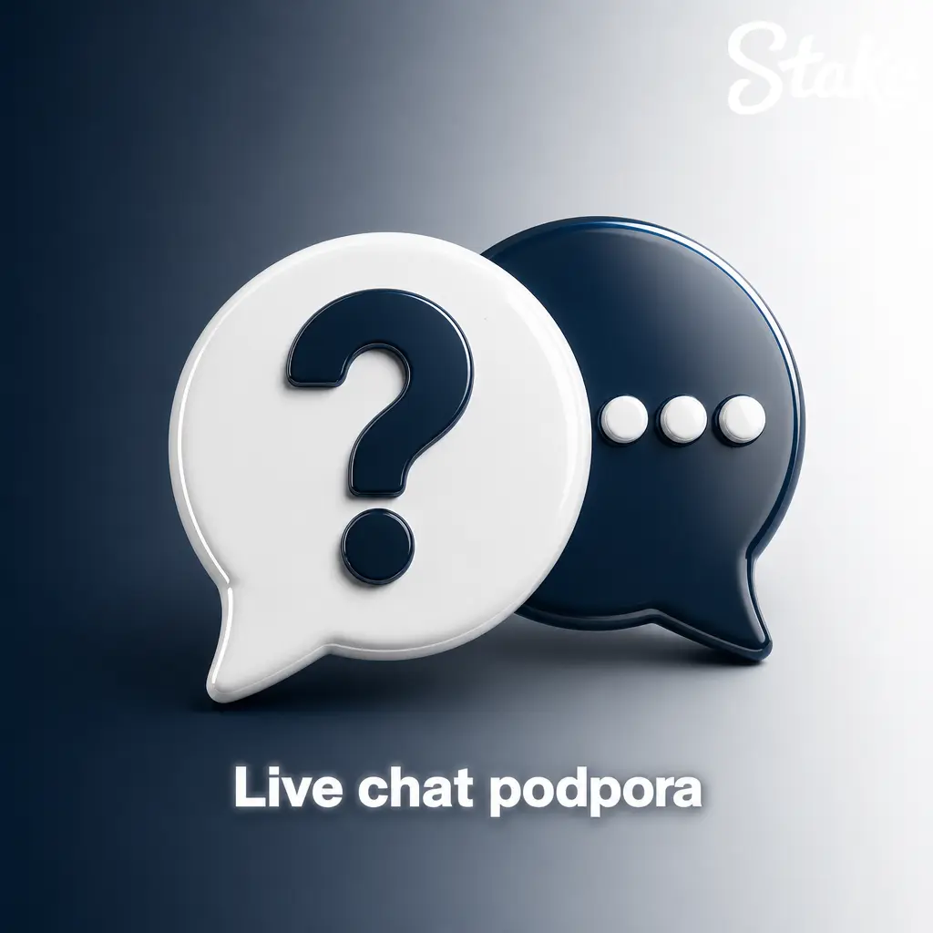 Live chat podpora Stake.com – rychlý kontakt 24/7 pro dotazy k účtu, bonusům i platbám.