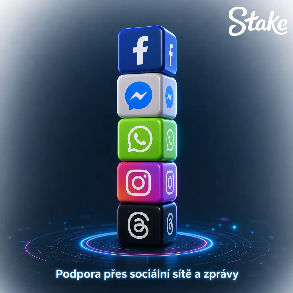 Stake.com: podpora přes X a Telegram pro novinky a komunitu, nikoli pro řešení účtu nebo plateb.