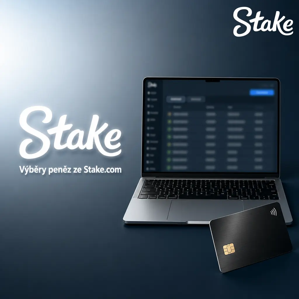 Návod na výběr peněz ze Stake.com – ověření účtu, sekce Wallet a sledování transakce v Transaction History.